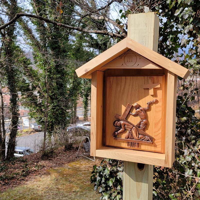 Thanks to donors from St. Mary Mother of God Parish in Sylva and the hard work of some WCU students, Campus Ministry now has new outdoor Stations of the Cross.