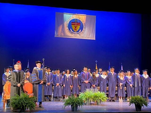 Bishop McGuinness Catholic High School in Kernersville graduated 85 seniors in the Class of 2022 during a commencement ceremony May 27 at the Carolina Theatre in Greensboro. (Photos provided by Katie Williams)