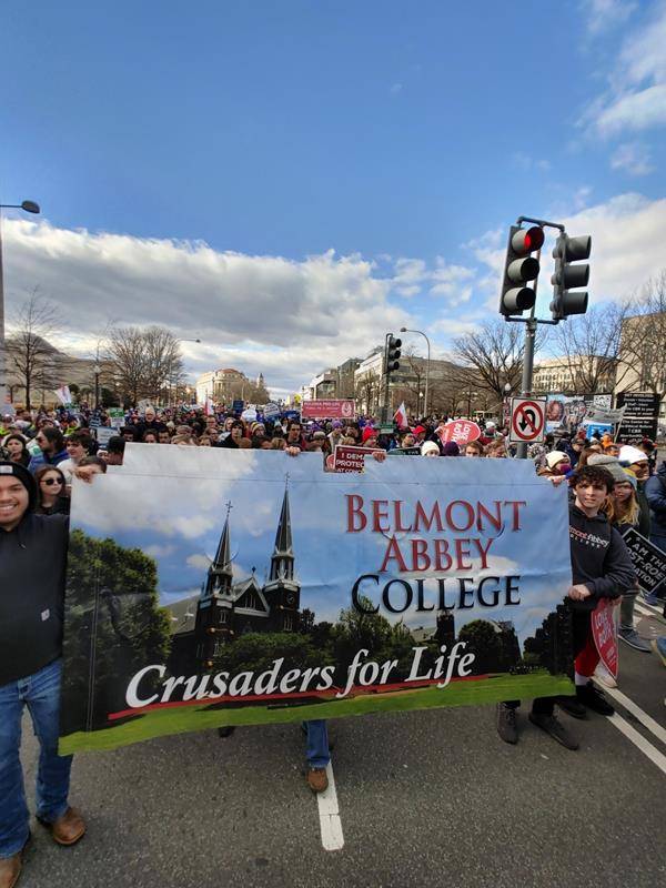 Belmont Abbey College marchers