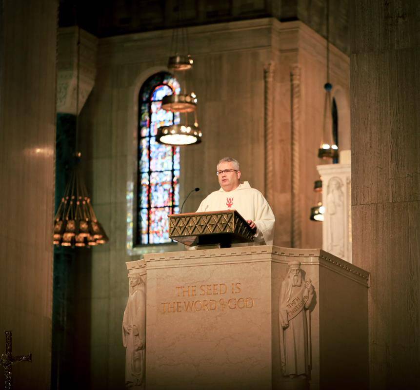 Monsignor Patrick Winslow delivers homily at the North Carolina Mass