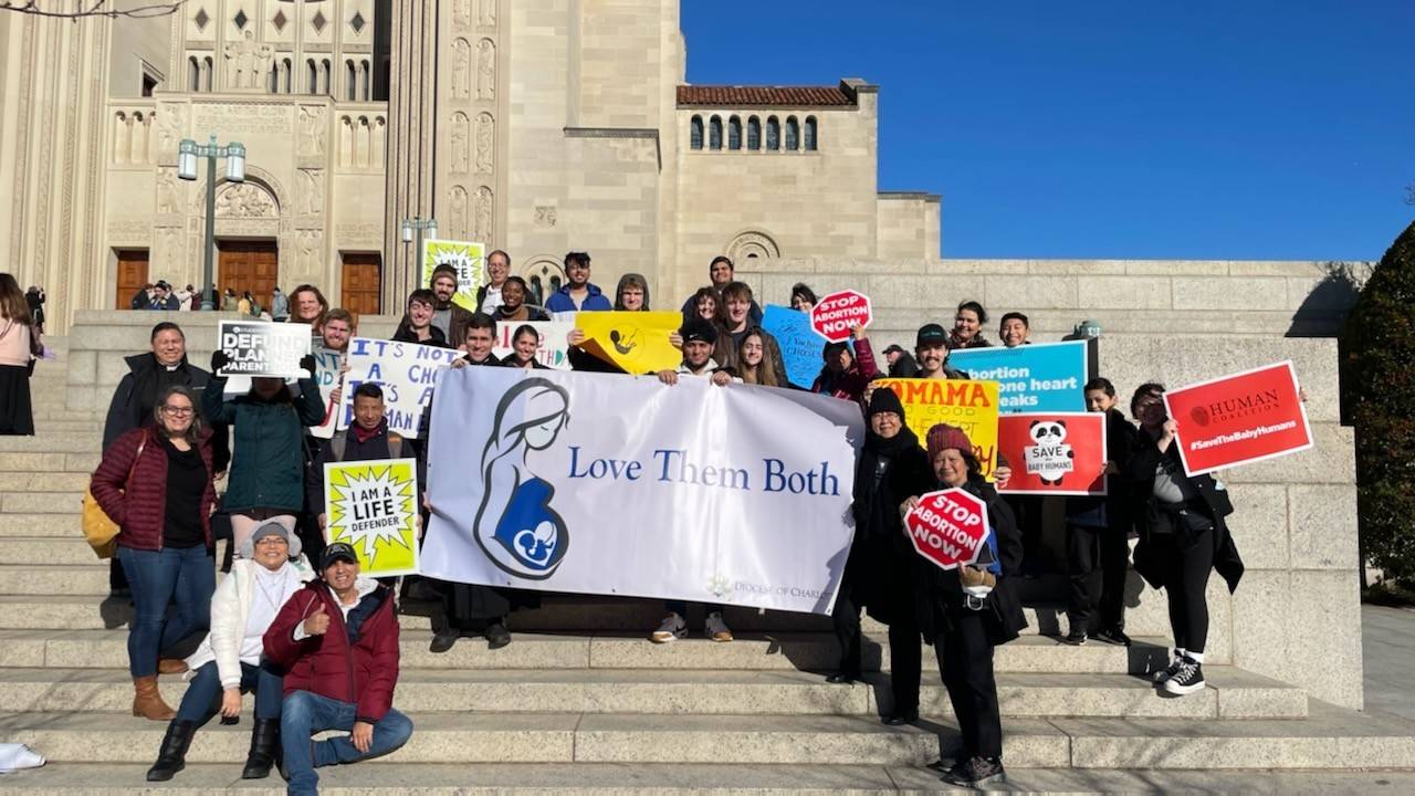 Pilgrims from the Diocese of Charlotte  at the Basilica of the National Shrine of the Immaculate Conception 