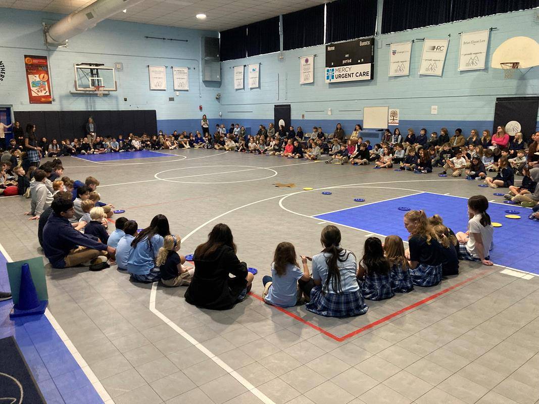 Asheville School students pray the living rosary.