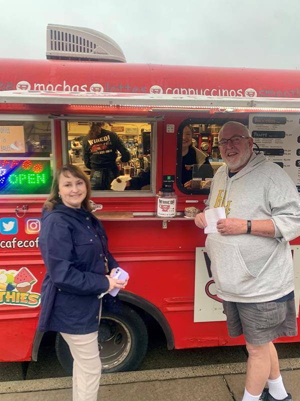 Bishop McGuinness High School teachers get a treat during Catholic Schools Week. 