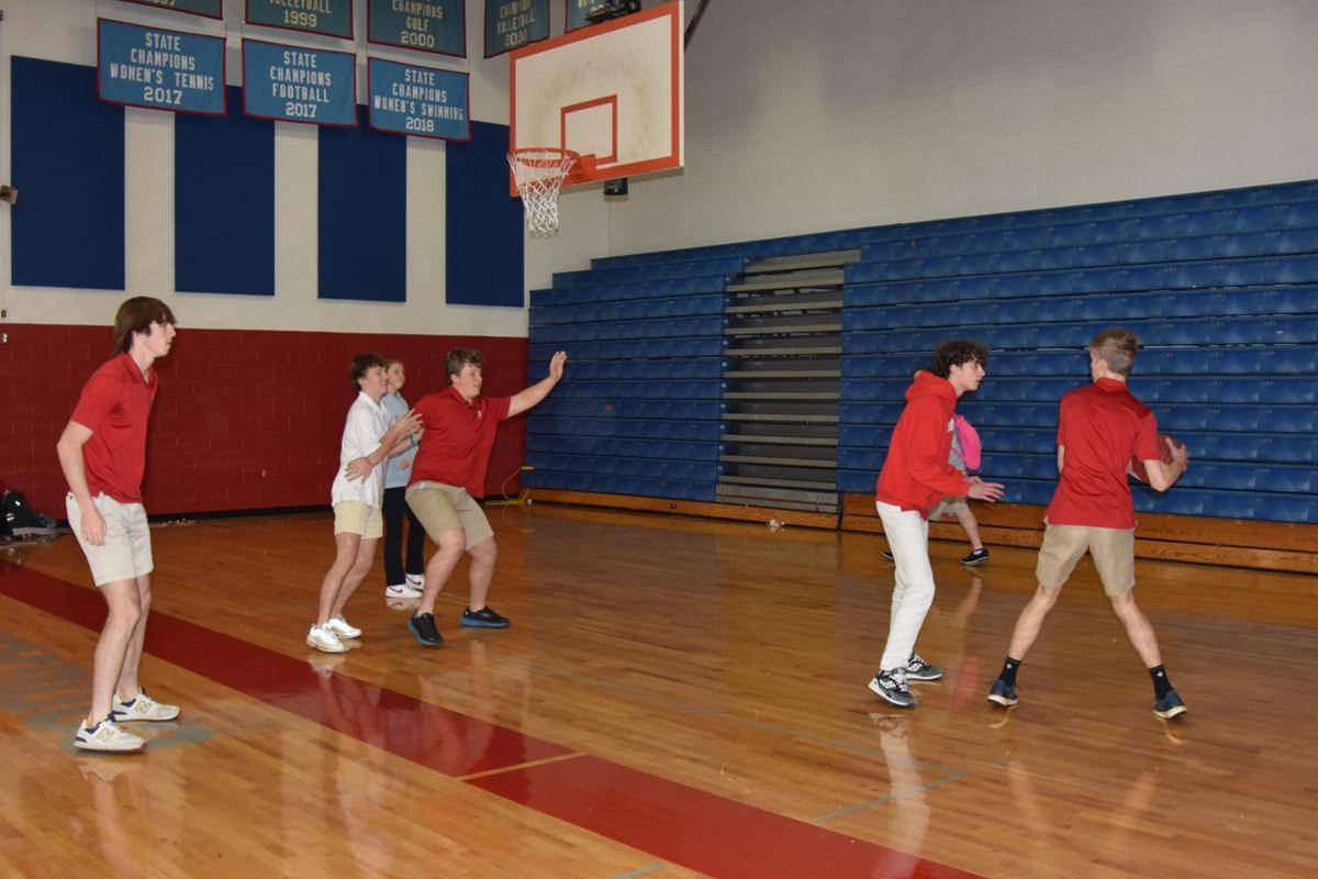 They also kicked off their homeroom basketball games. The winners play in the final game on Friday against faculty members.