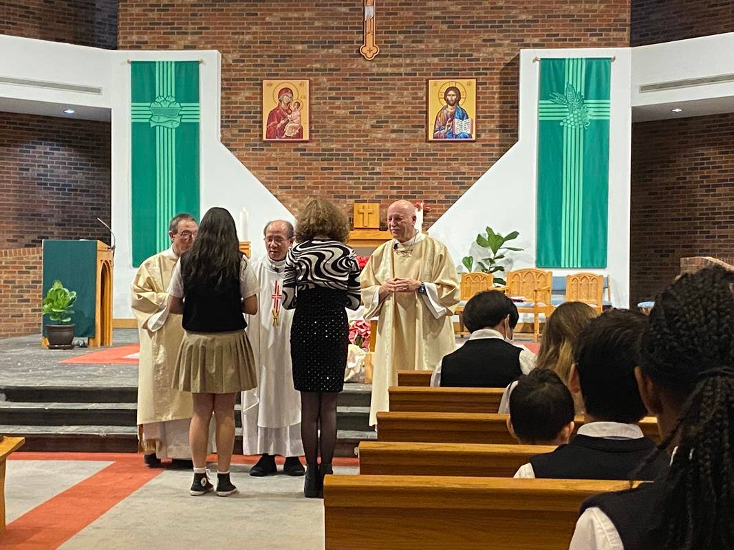 Our Lady of the Assumption students celebrate Candlemas during Catholic Schools Week. 