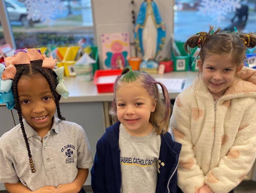 Crazy sock and hair day at St. Gabriel School.