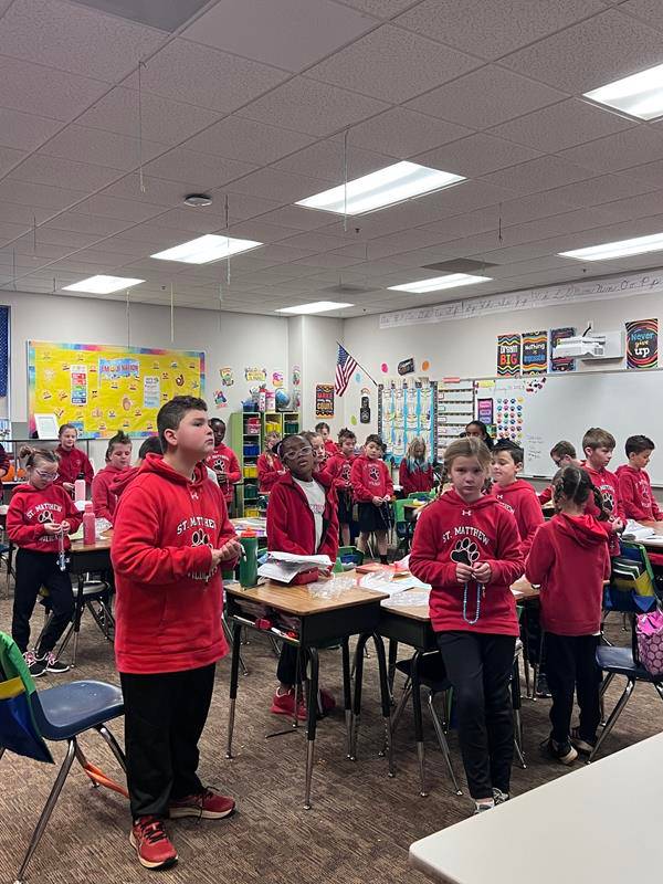 St. Matthew School joined others across the Diocese of Charlotte in praying the rosary together on Monday. 