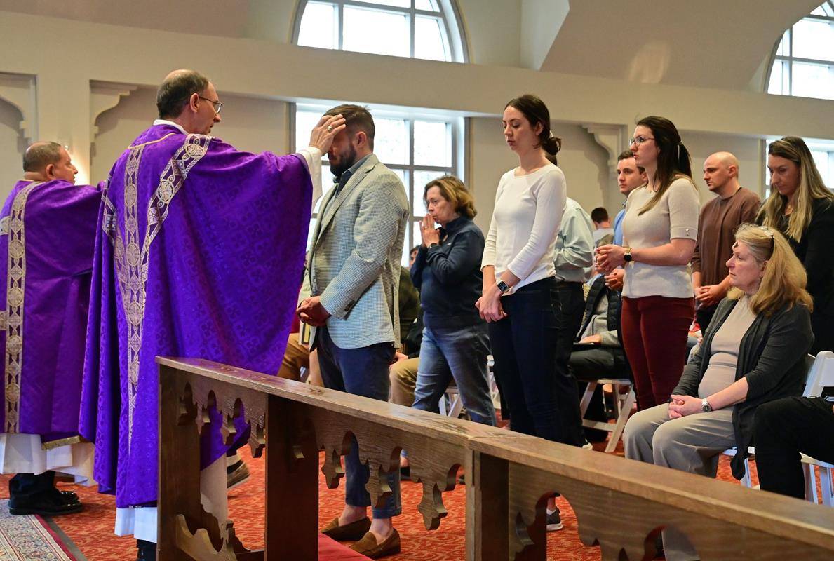 Bishop Peter Jugis celebrates Mass on Ash Wednesday at St. Patrick Cathedral. (Photo provided by James Sarkis)