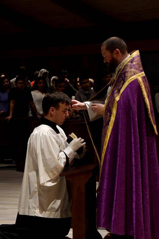 St. Elizabeth Church in Boone’s evening Mass on Ash Wednesday. (Photo provided by Amber Mellon) 