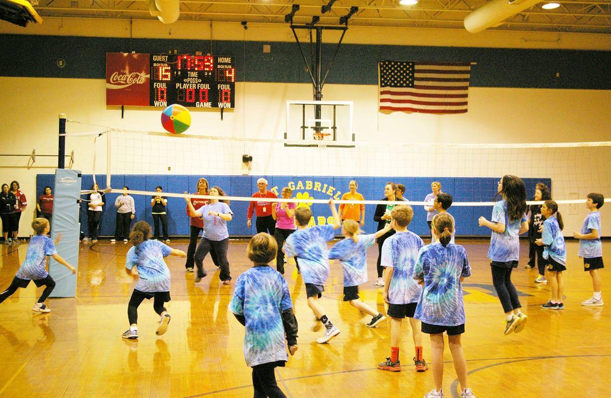 St. Gabriel Catholic School held a faculty vs. student volleyball game today in honor of Catholic Schools Week and the band played to support their fellow Jaguars (Photo via Facebook)