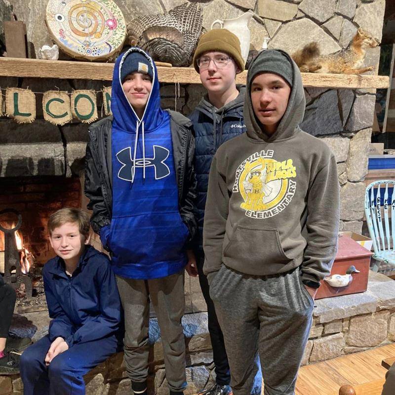 The boys were ready for some outdoor fun.