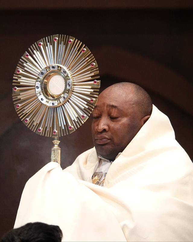 St. Mark Church in Huntersville held a Eucharistic Procession at the end of the Sunday, 9 am Mass and another at the end of the 1 p.m. Spanish Mass. 