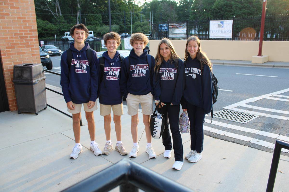Students are ready for the start of the year at Holy Trinity Middle School.
