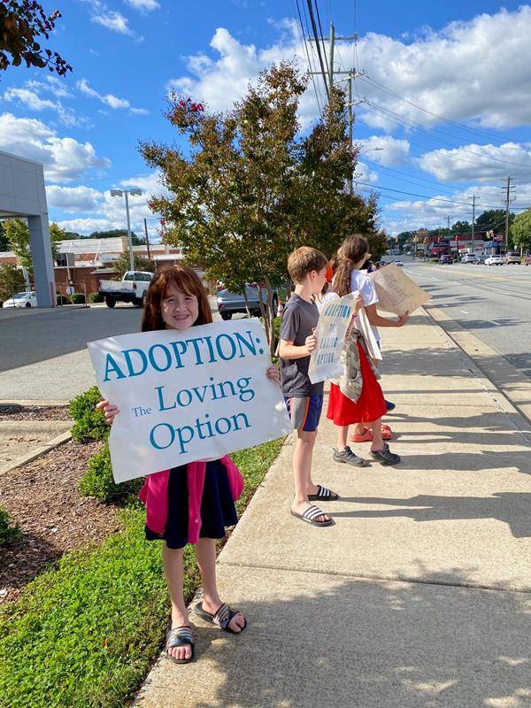 Faithful gathered along Battleground Avenue in Greensboro on Oct. 1 to pray for life. (Photos provided by David Foppe)