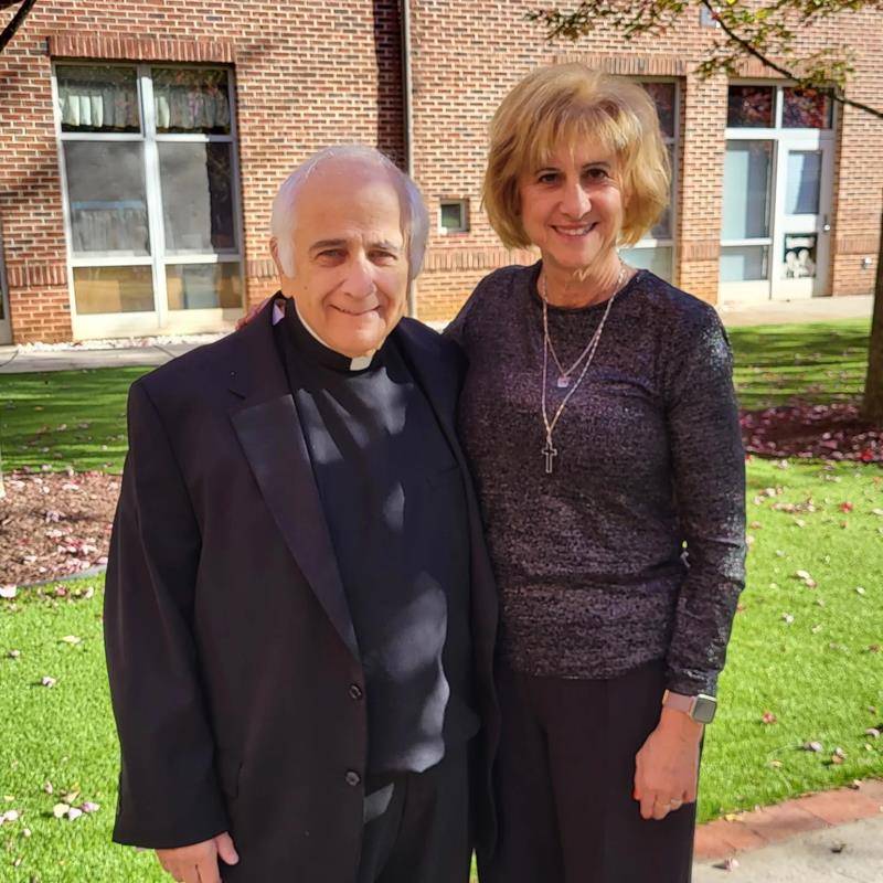 Msgr. Bellow pictured at St. Mark School's 20th anniversary celebrations
