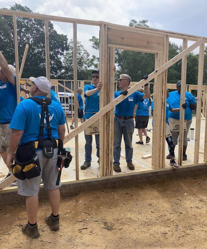 Habitat for Humanity church build in Shelby