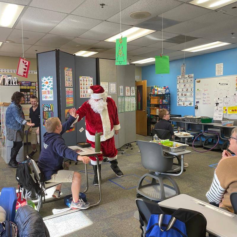 Holy Trinity Middle School celebrated St. Nicholas Day. Good ole' St. Nick visited our classroom and his helpers, Student Council members, delivered stockings to each classroom. 