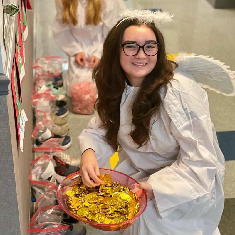 St. Nicholas visited Our Lady of Grace school classrooms, accompanied by two angels and a peasant girl who shared his story with our students. 