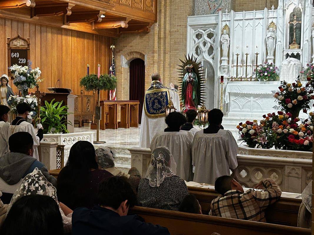 Our Lady of Grace Church in Greensboro held a procession and Mass followed by mariachi music, Mexican hot chocolate and pastries in the courtyard.