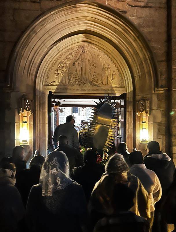 Our Lady of Grace Church in Greensboro held a procession and Mass followed by mariachi music, Mexican hot chocolate and pastries in the courtyard.