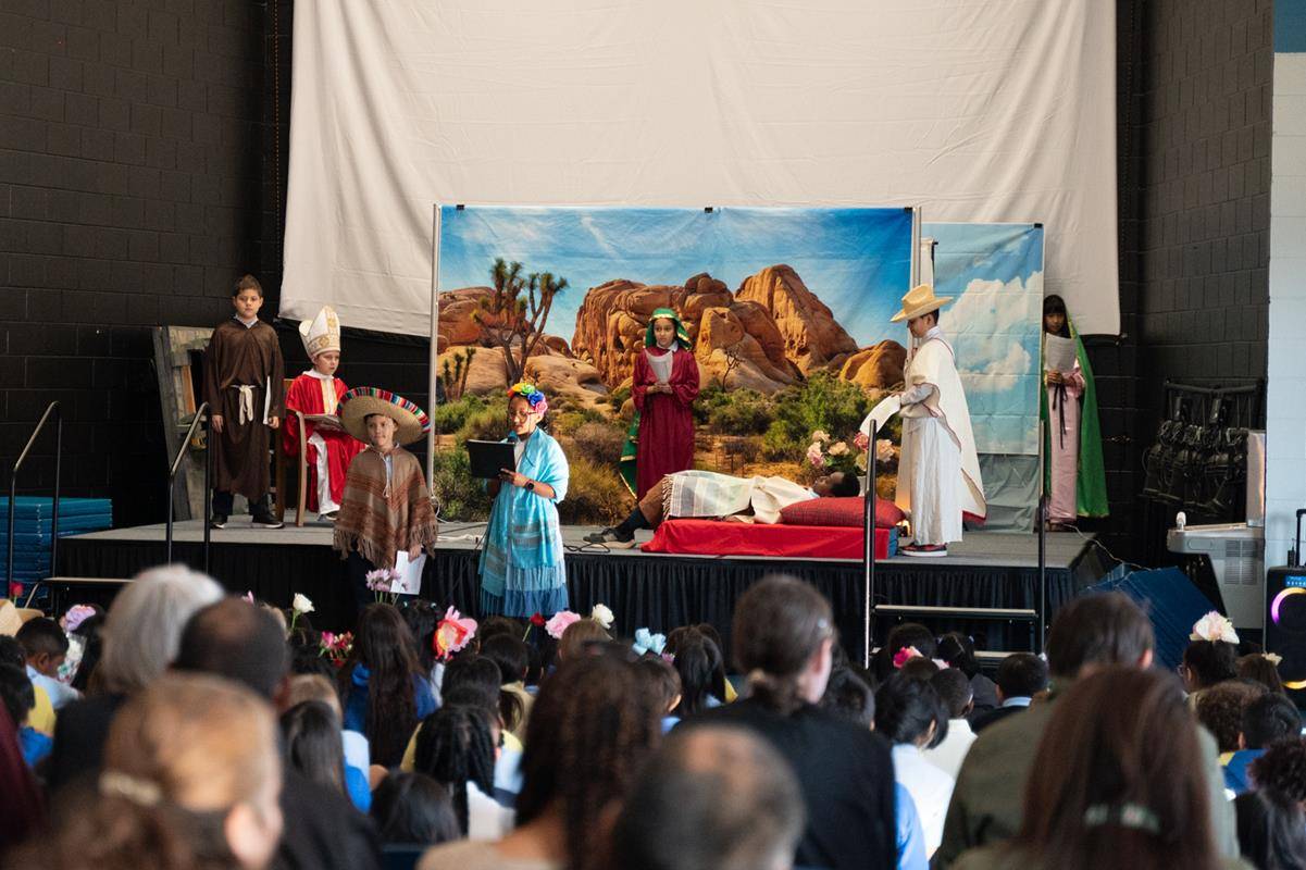 Students at Our Lady of the Assumption School celebrate the Feast of Our Lady of Guadalupe.