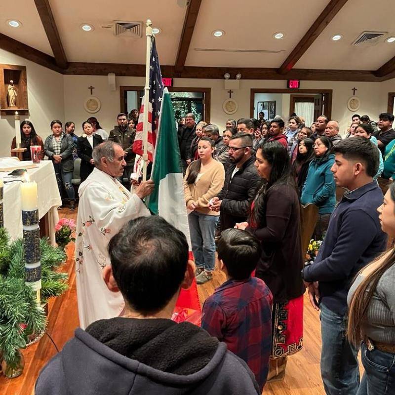 Celebration at St. John Baptist de la Salle Church in North Wilkesboro included Mass, dances, dancing and parish fellowship.