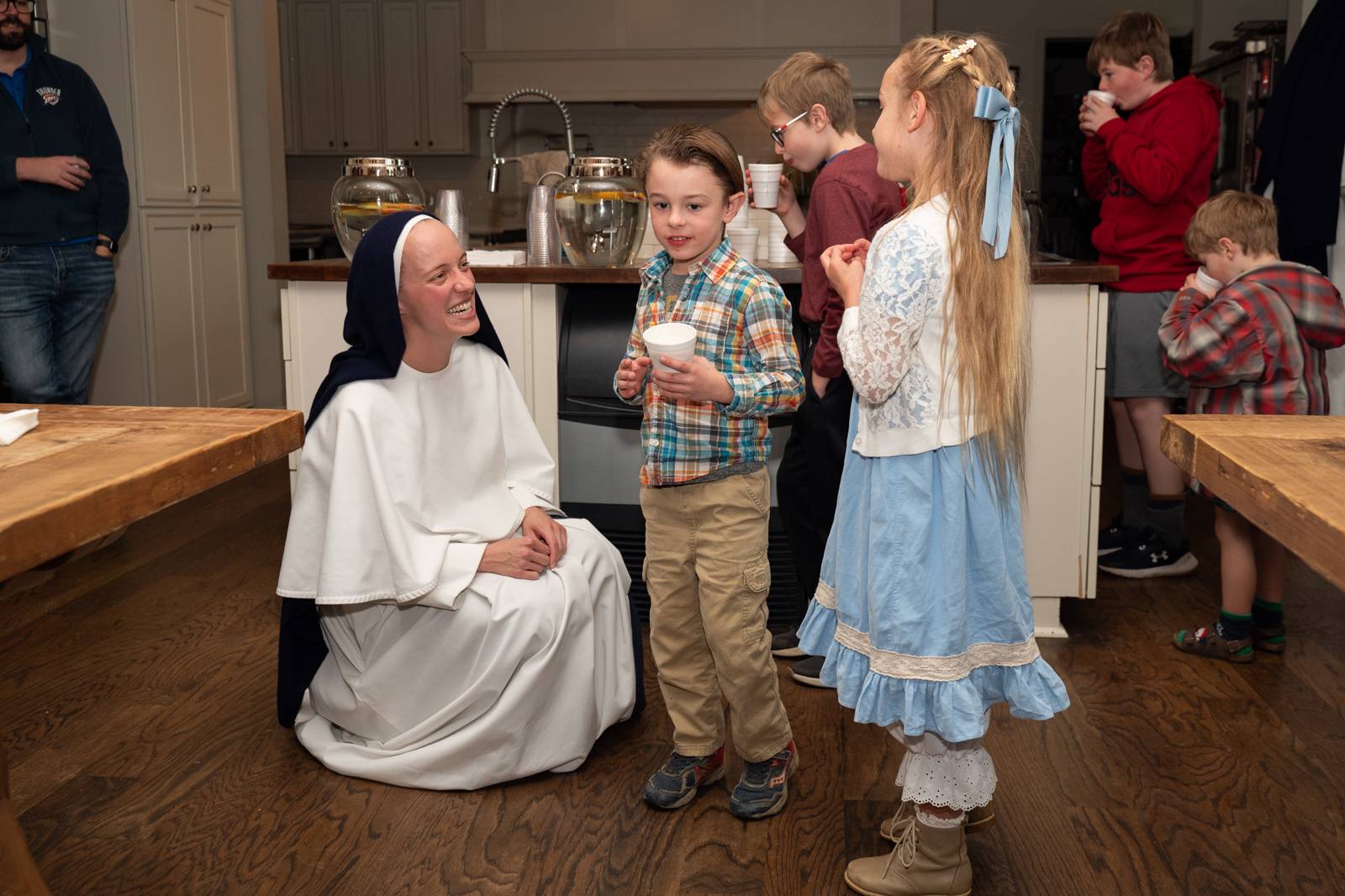 Visitors enjoyed cookies, hot chocolate and more in the seminary's refectory, or kitchen and dining area.