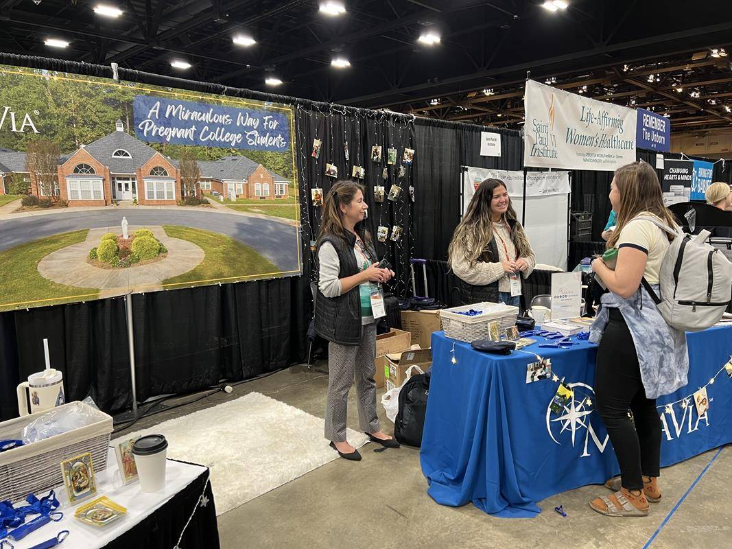 Conference attendees stopped by the MiraVia booth.