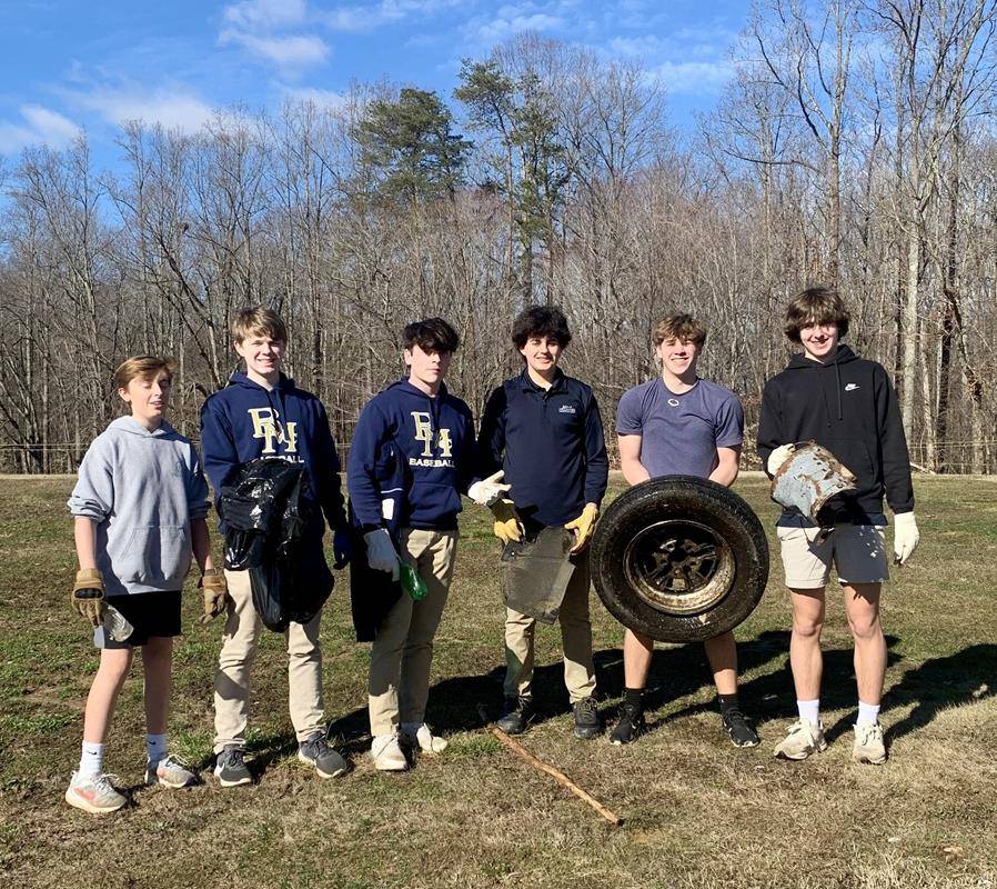 Sophomores at Bishop McGuinness helped clean up Ivey Redmond Park