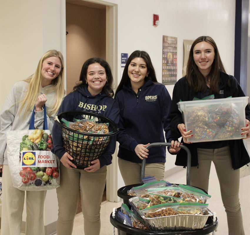 In addition to trail mix, Bishop McGuinness students packed toiletry bags.