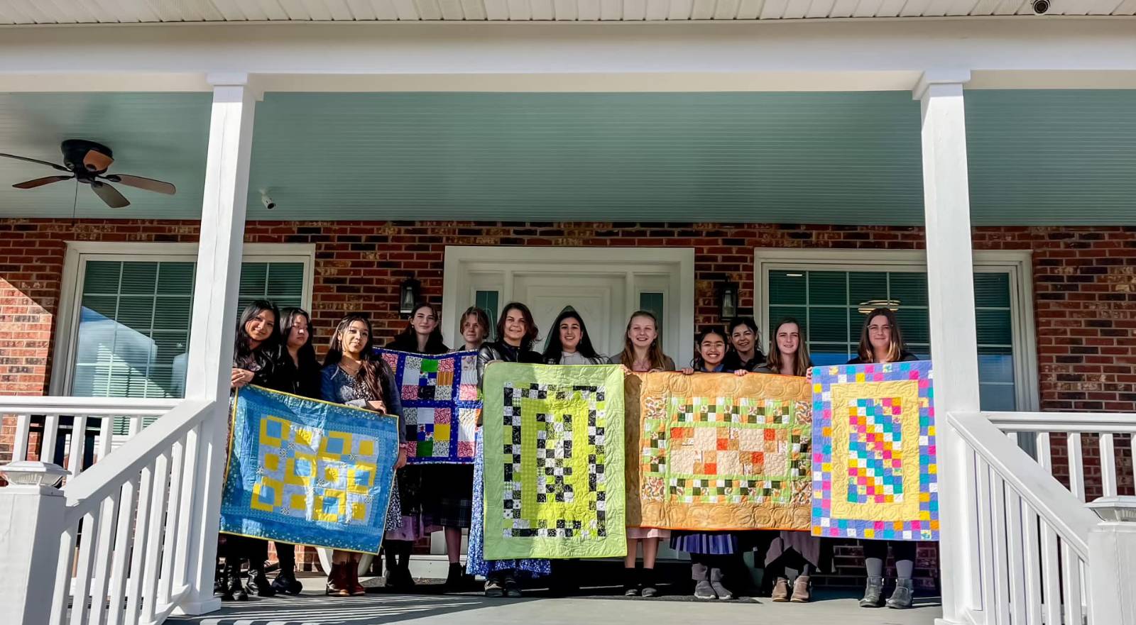  The quilts were fashioned by students last spring in Mrs. Dellinger's Fiber Arts class.