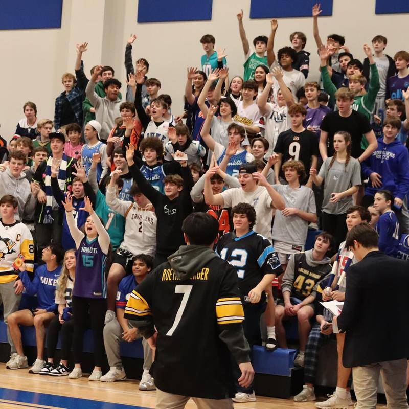 Celebrity look-alikes, interviews, t-shirt cannons, live feeds, special effects- and basketball too for Christ the King School’s second annual ESPN night! 
