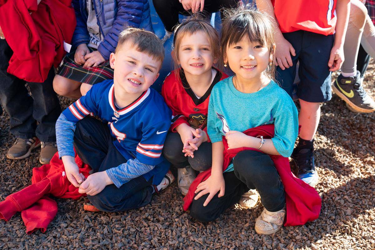 St. Matthew students celebrate Catholic Schools Week with a dress down day in sports jerseys. 