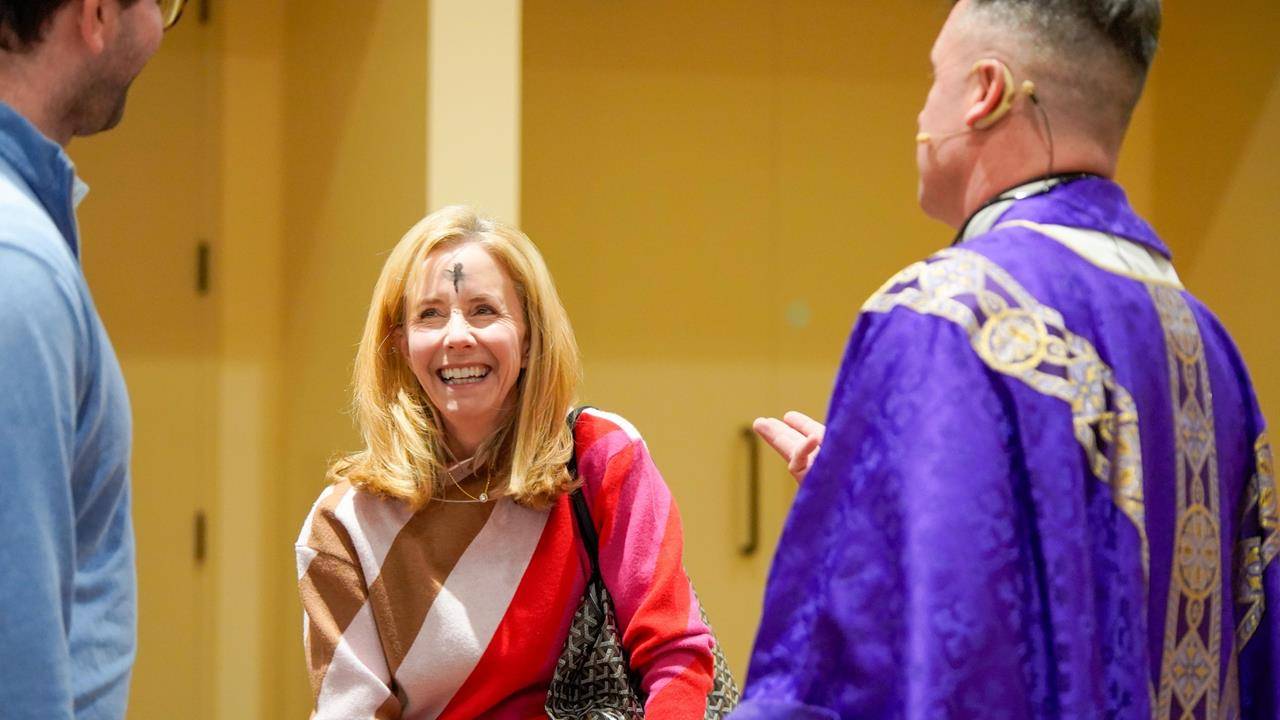 Father Richard Sutter celebrated Ash Wednesday Mass at St. Gabriel Church in Charlotte.