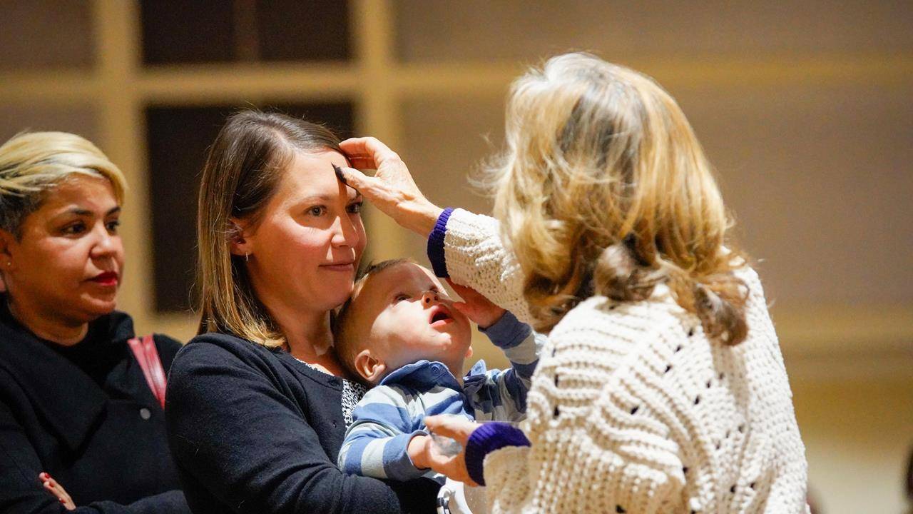 Father Richard Sutter celebrated Ash Wednesday Mass at St. Gabriel Church in Charlotte.