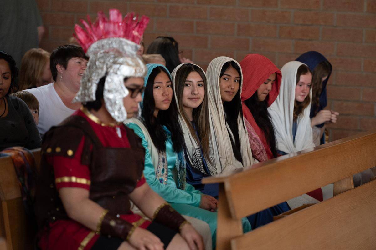 Living Stations of the Cross at Queen of the Apostles Church in Belmont.