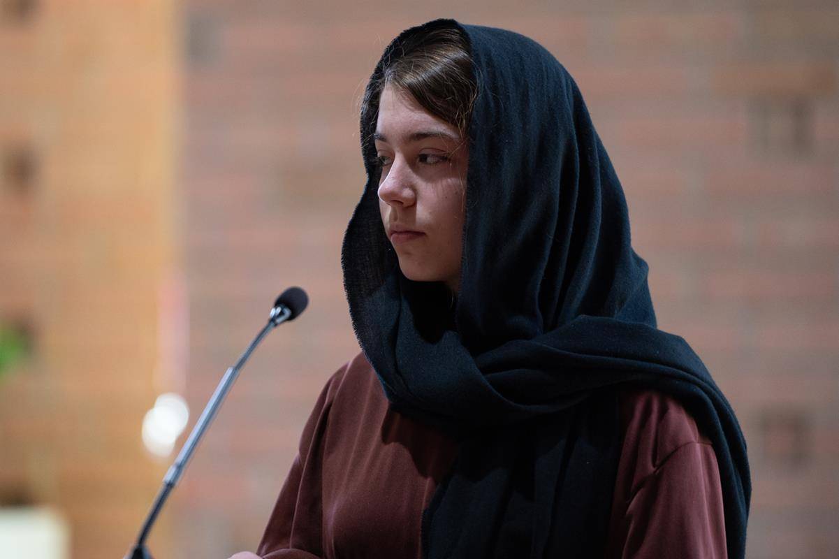 Living Stations of the Cross at Queen of the Apostles Church in Belmont.