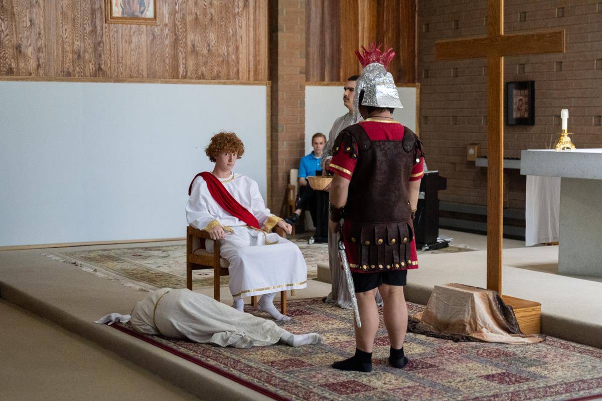 Living Stations of the Cross at Queen of the Apostles Church in Belmont.