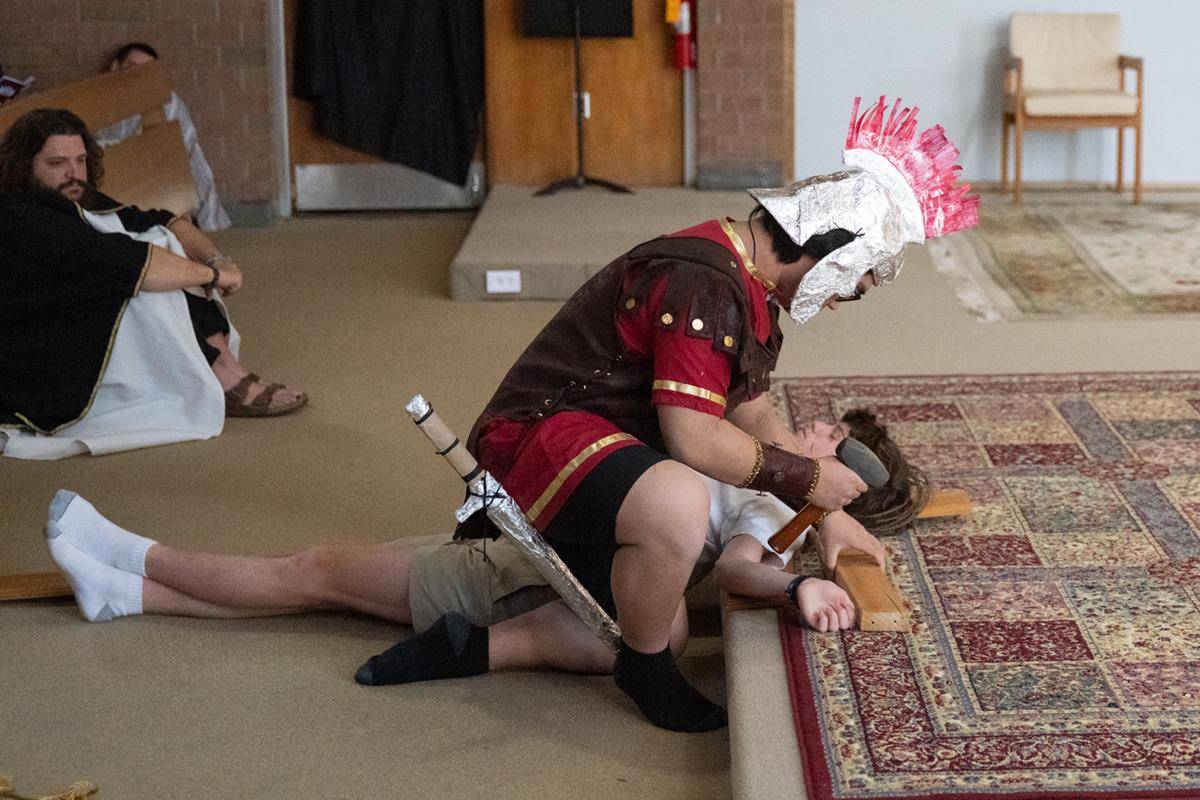 Living Stations of the Cross at Queen of the Apostles Church in Belmont.