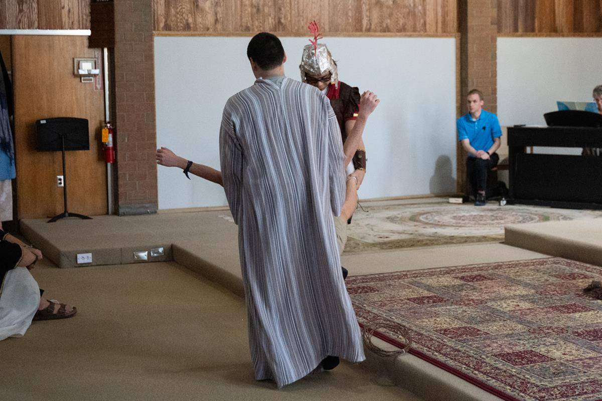 Living Stations of the Cross at Queen of the Apostles Church in Belmont.