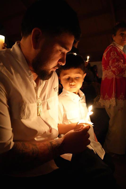 Easter Vigil at Our Lady of Lourdes in Monroe.