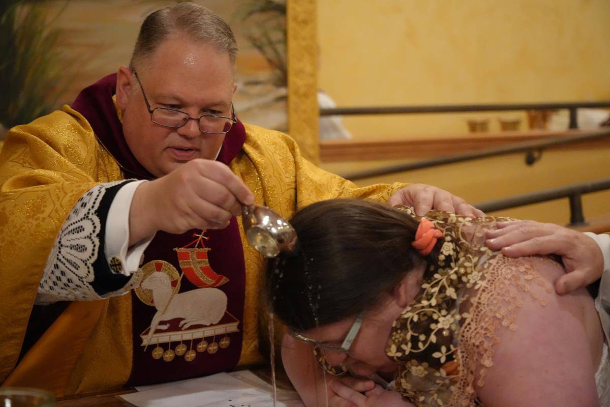 Easter Vigil at Our Lady of Lourdes in Monroe.