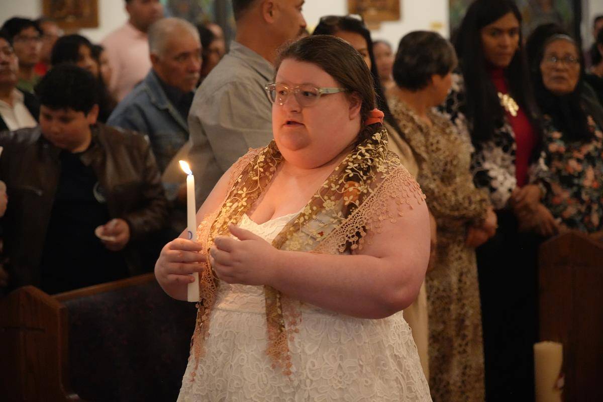 Easter Vigil at Our Lady of Lourdes in Monroe.