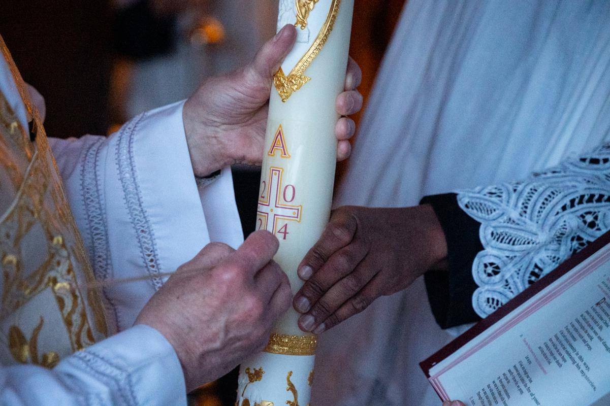 Easter Vigil at the Basilica of St. Lawrence in Asheville.