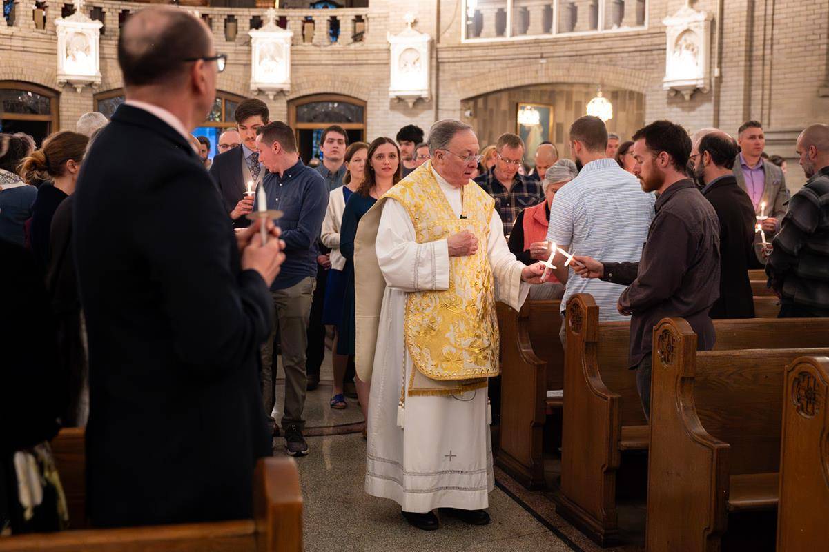 Easter Vigil at the Basilica of St. Lawrence in Asheville.