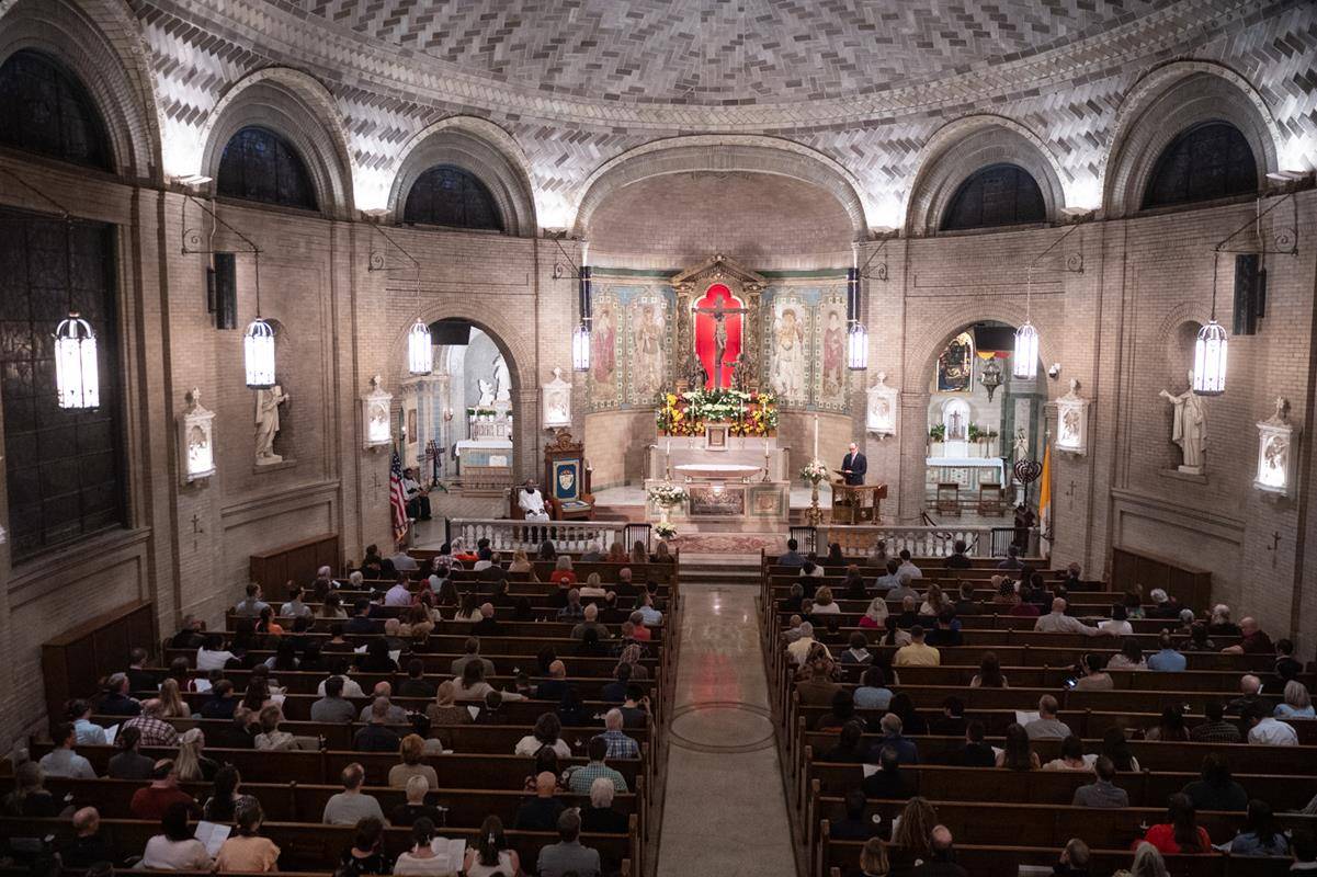 Easter Vigil at the Basilica of St. Lawrence in Asheville.