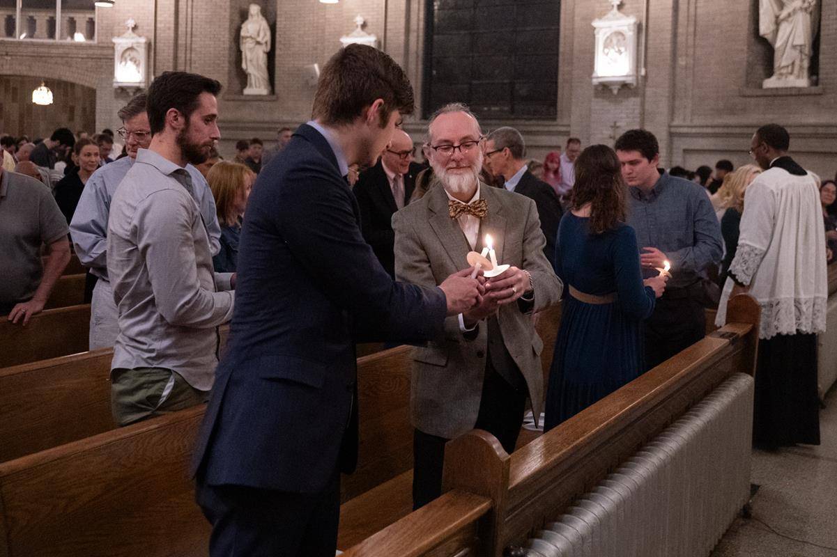 Easter Vigil at the Basilica of St. Lawrence in Asheville.