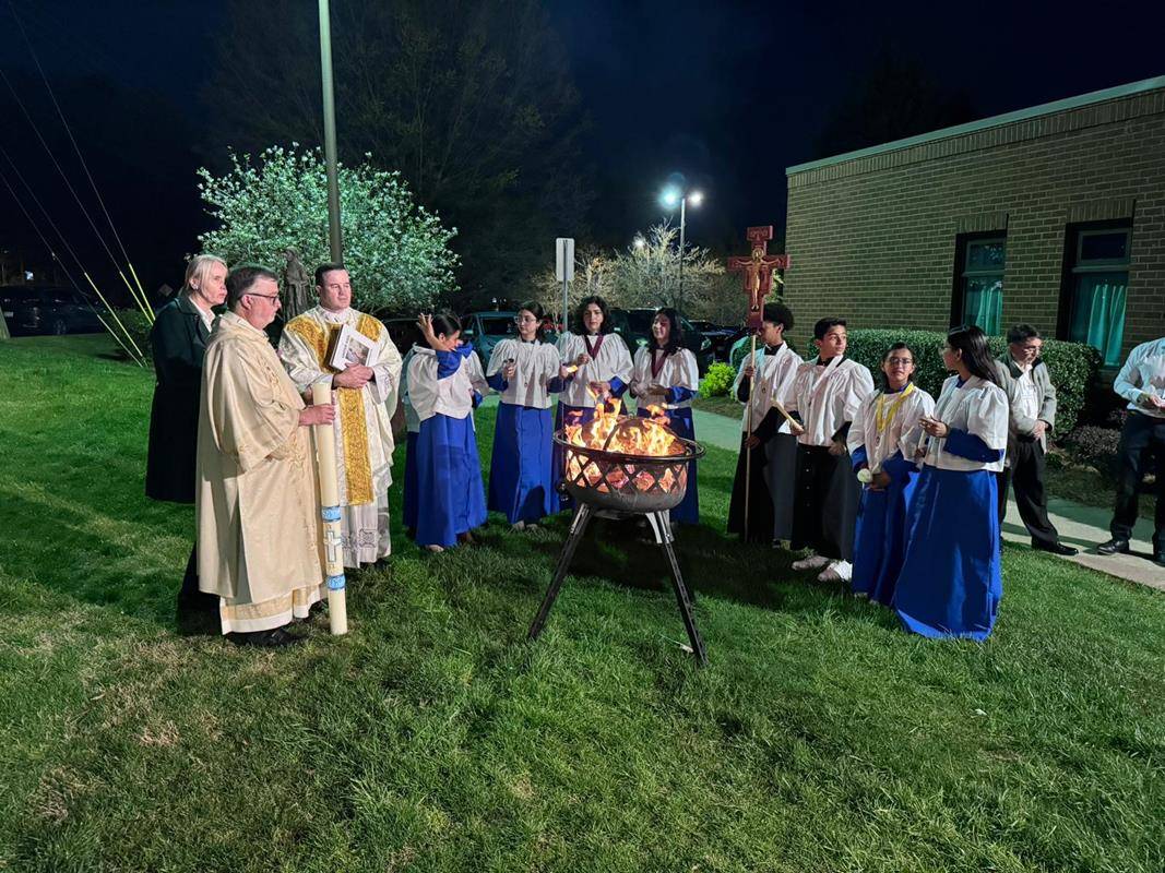Easter Vigil at Our Lady of Mercy in Winston-Salem.