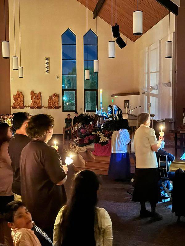 Easter Vigil at Our Lady of Mercy in Winston-Salem.