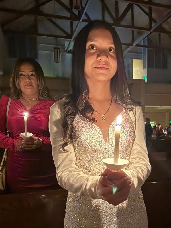 Easter Vigil at St. Mark Church in Huntersville.